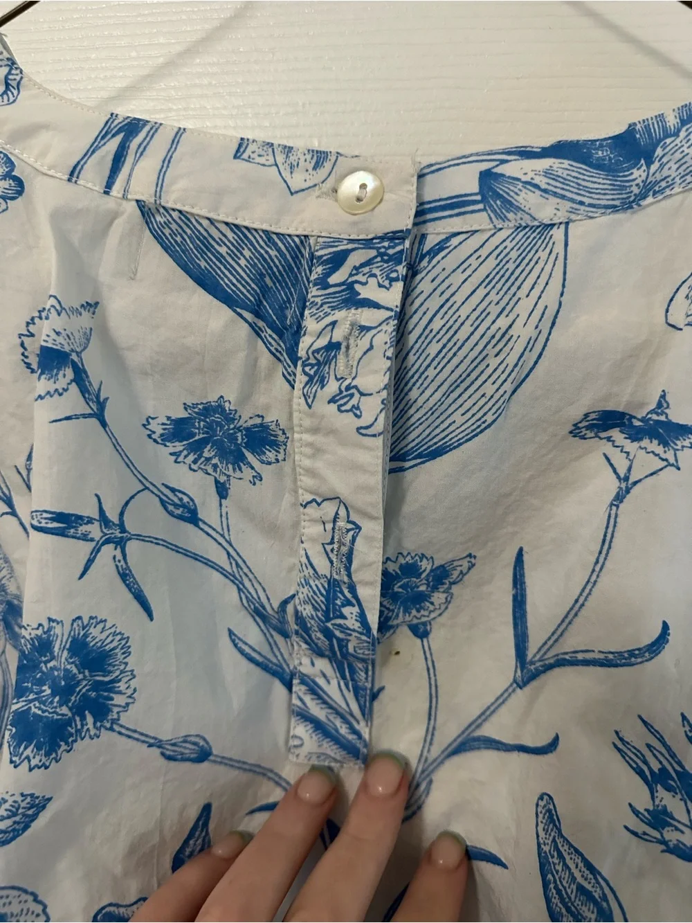 Olivia James | Blue Floral Puff-Sleeve Women’s Top - Picture 5 of 7